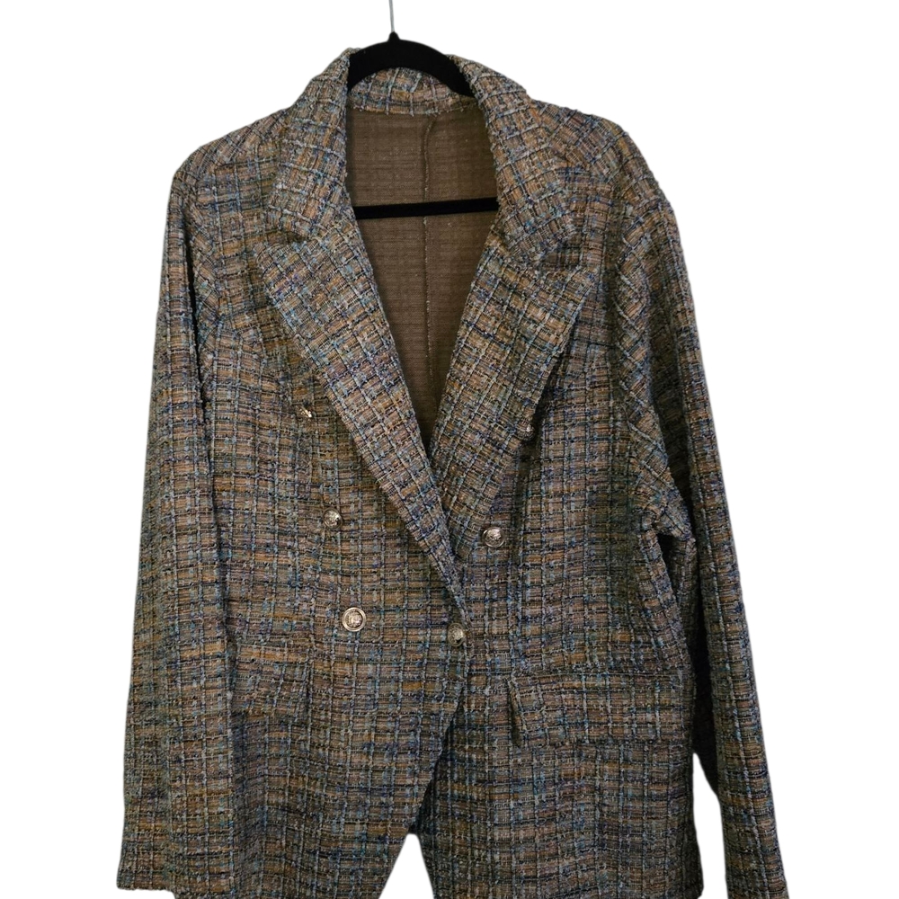 New Women's Tweed Double-Breasted Jacket